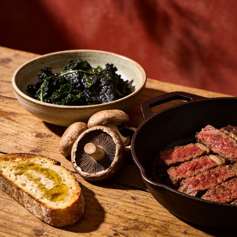 Alimentos ricos en hierro como legumbres, pescado, carne, frutos secos, verduras y fruta fresca